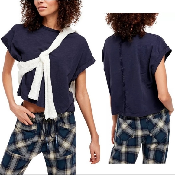 Free People Tops - NWT Free people you rock tee Navy M